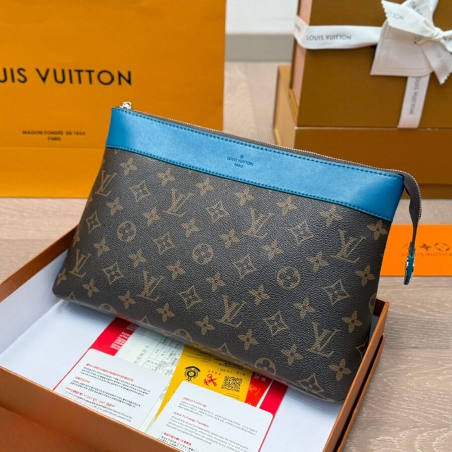 Alternative view of Louis Vuitton Pochette Voyage Souple Bag Blue 29Cm