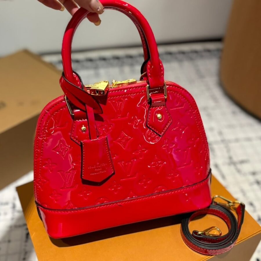 Alternative view of Louis Vuitton Alma BB Monogram Vernis Leather Red 23Cm