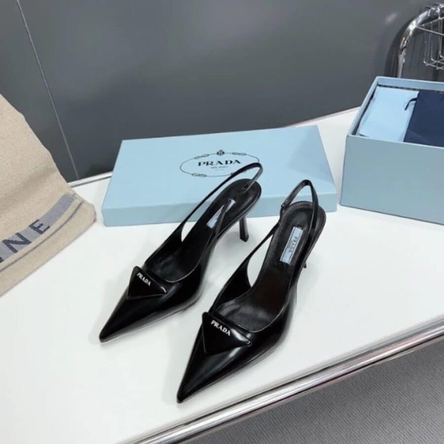 Alternative view of Prada Brushed Leather Slingback Pumps Black 1I901M 055 F0002 F 075