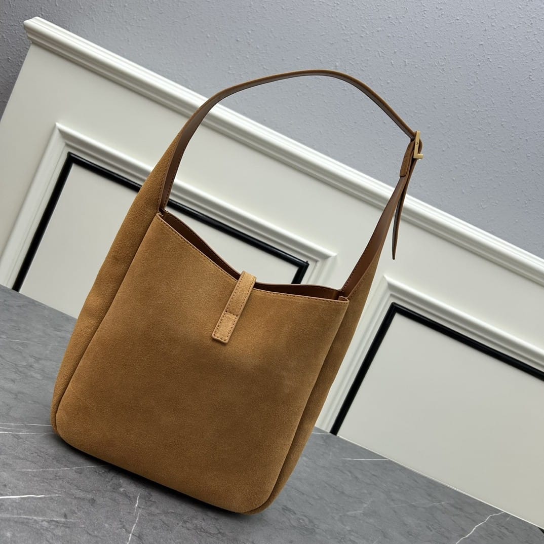 Saint Laurent Le 5 À 7 Supple Small In Suede Caramel Cognac 24Cm 8505331U80W2916 - Image 5