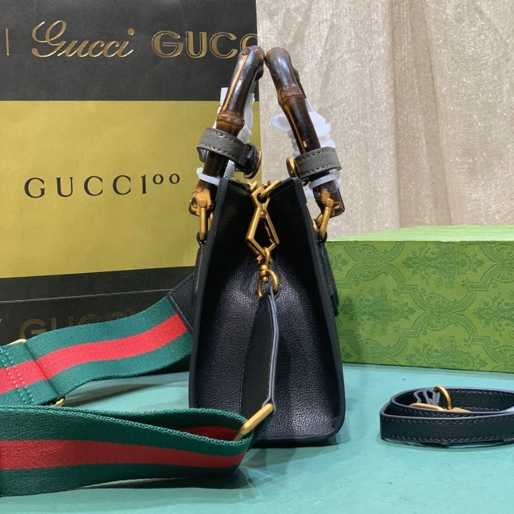 Gucci Diana Small Tote Bag Black Leather 20cm 702732 U3ZDT 1073 - Image 6