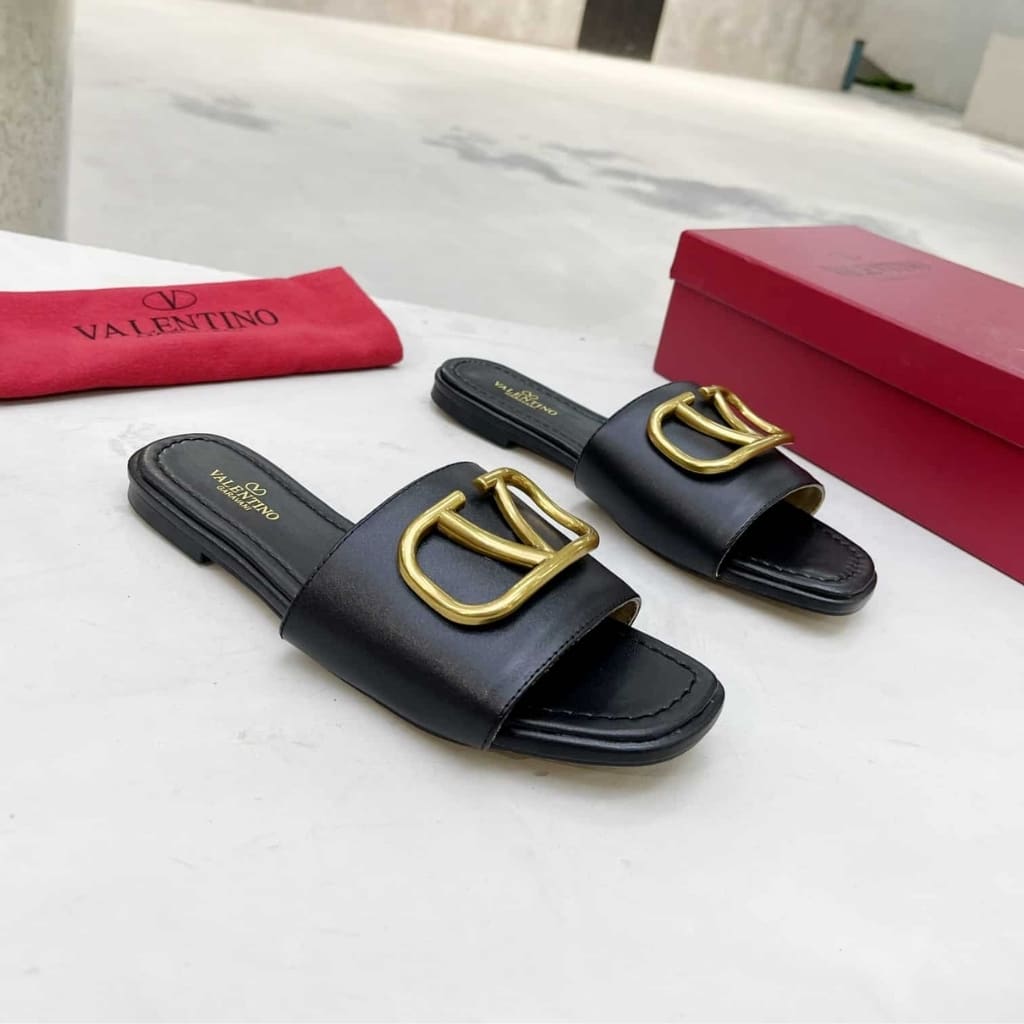 Valentino Garavani Vlogo Signature Slide Sandal Black 6W2S0BD5DSH 0NO - Image 6