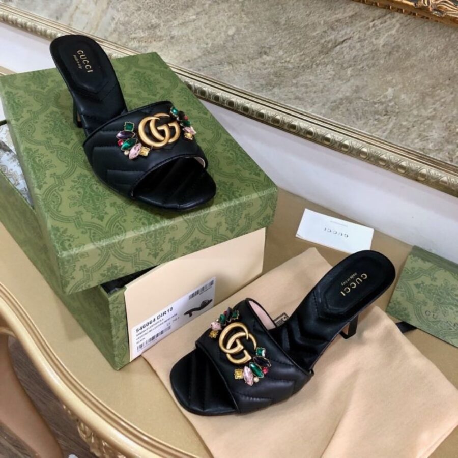Alternative view of Gucci Women’s Flower Double G Slide Sandal Black