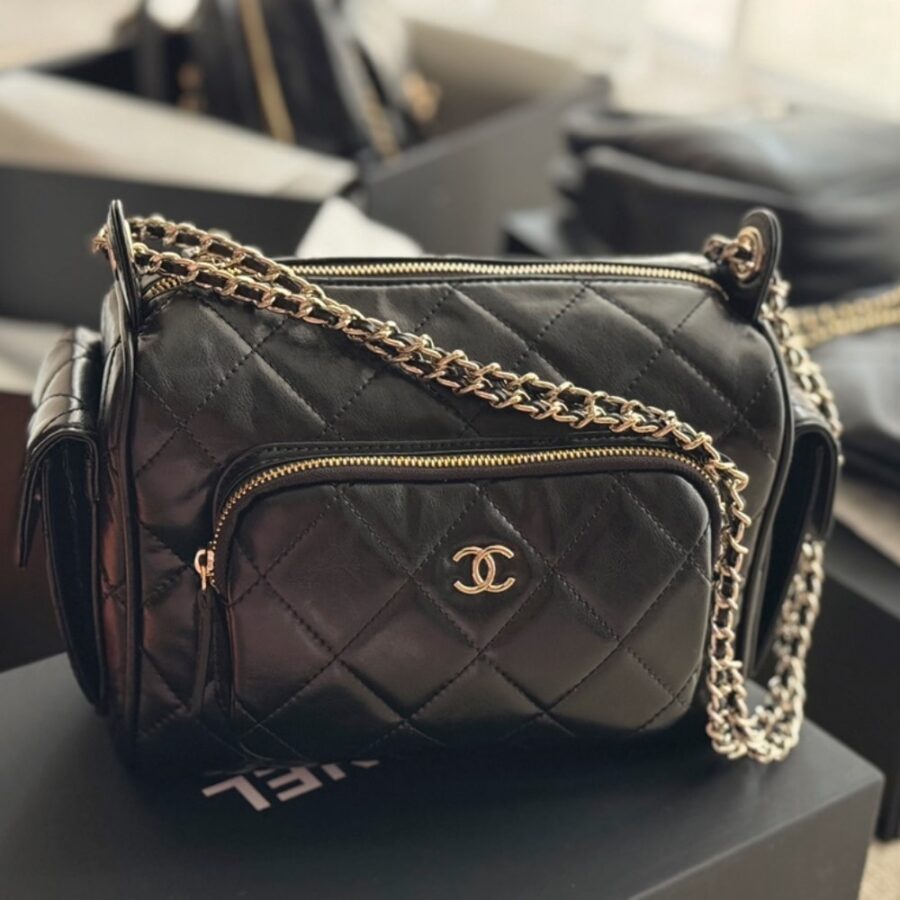 Alternative view of Chanel Small Camera Case Bag Black 23cm As5220 B18234 94305