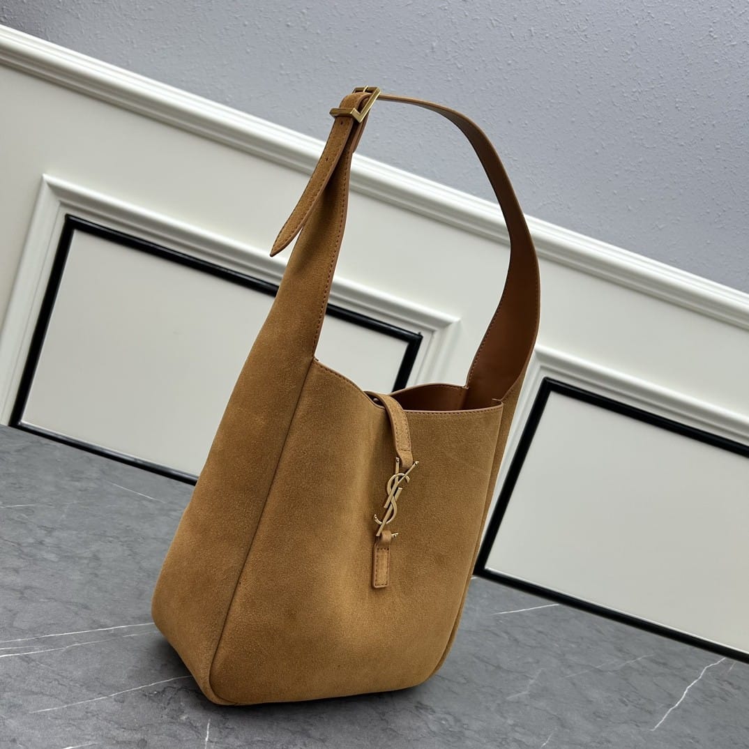 Saint Laurent Le 5 À 7 Supple Small In Suede Caramel Cognac 24Cm 8505331U80W2916 - Image 3