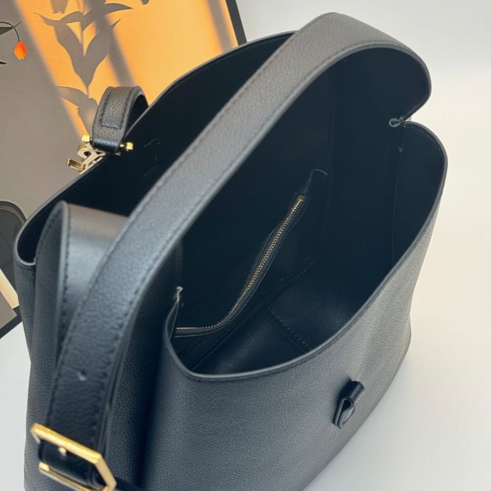 Saint Laurent Le 5 À 7 Supple Large In Grained Leather Black 31Cm 753837Aaauq1000 - Image 8