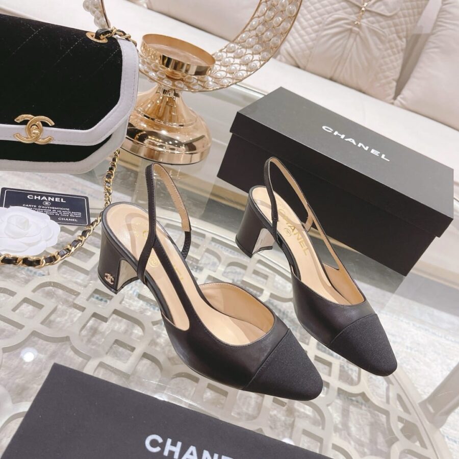Alternative view of Chanel Slingbacks Grosgrain Black G31318 Y50006 94305