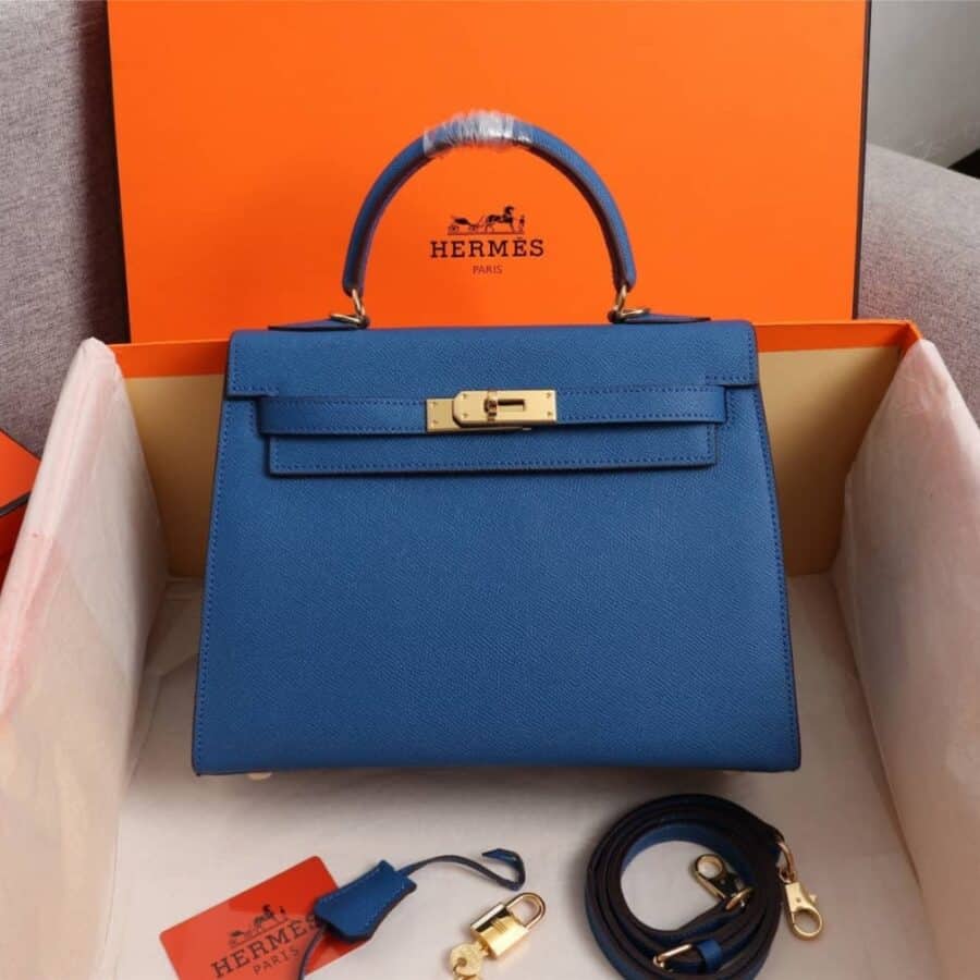Alternative view of Hermès Kelly Sellier 25 Epsom Gold Hardware Dark Blue 25Cm