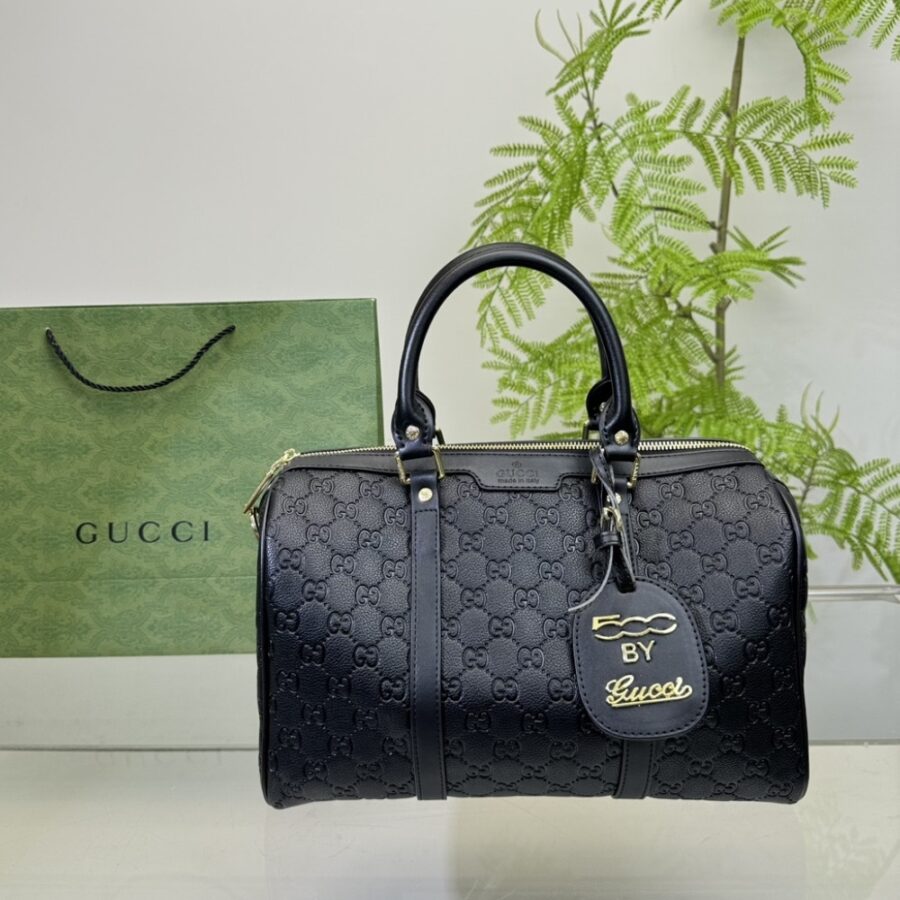 Alternative view of Gucci Tote Bag Canvas Leather Crossbody Handbag Black 33cm