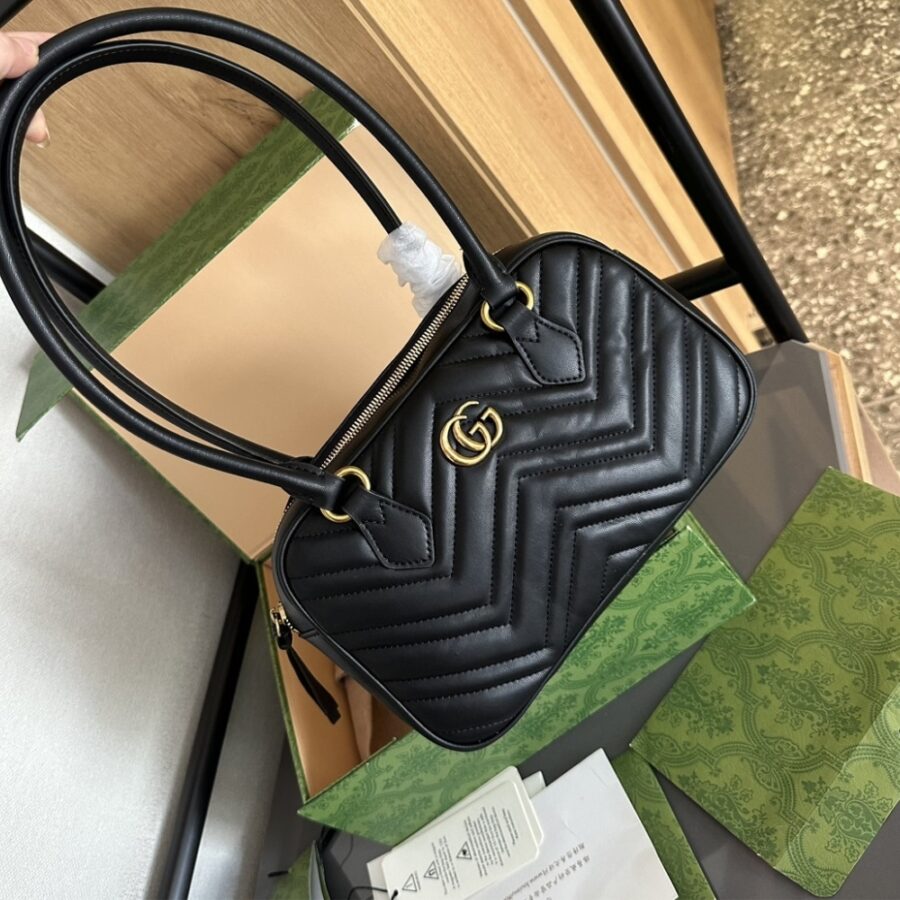 Alternative view of Gucci Marmont Small Top Handle Bag Black 25Cm 795199 Aabzb 1000