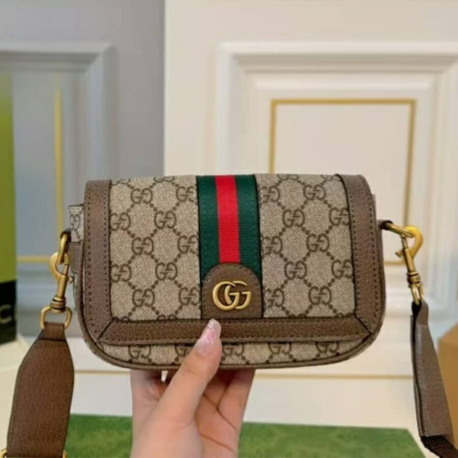 Alternative view of Gucci Ophidia Super Mini Shoulder Bag Brown 20Cm 795466 Fabia 9741