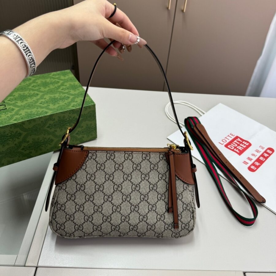 Alternative view of Gucci Gg Emblem Super Mini Shoulder Bag Beige And Brown 24Cm 820696 Fad6L 9758