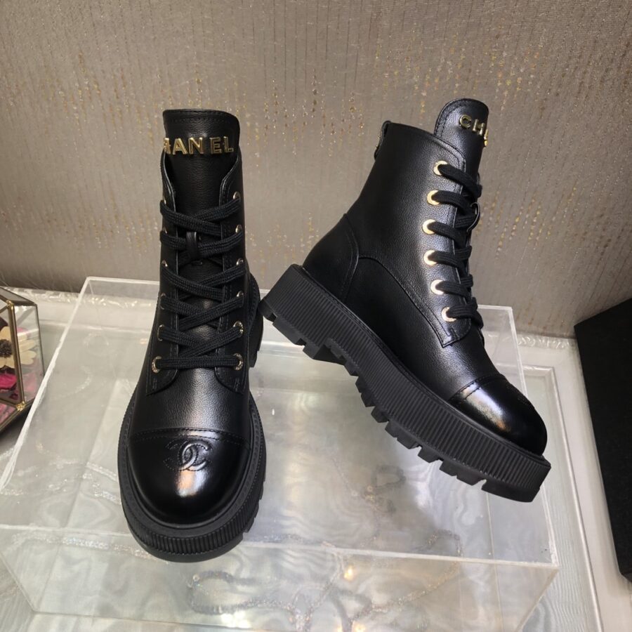 Alternative view of Chanel Cc Lace Up Boot Black G45124 B14018 94305
