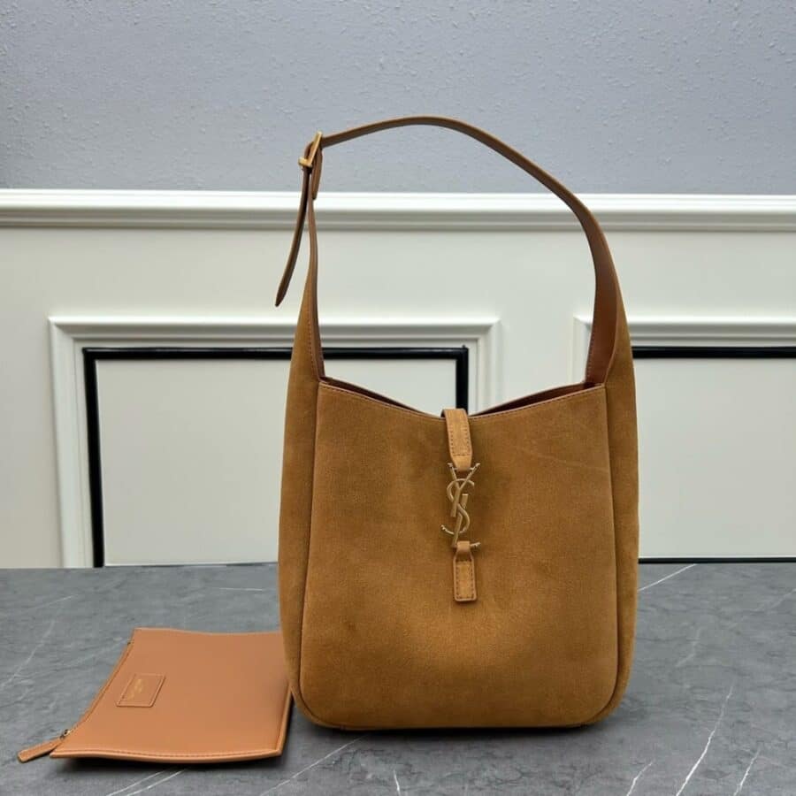 Alternative view of Saint Laurent Le 5 À 7 Supple Small In Suede Caramel Cognac 24Cm 8505331U80W2916