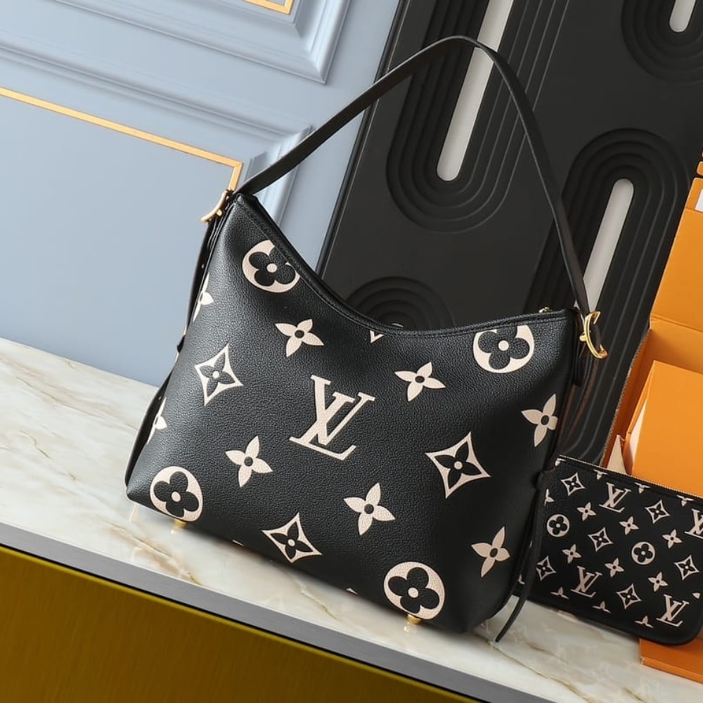Louis Vuitton Carryall PM Bicolor Monogram Empreinte Black Beige 29Cm - Image 4
