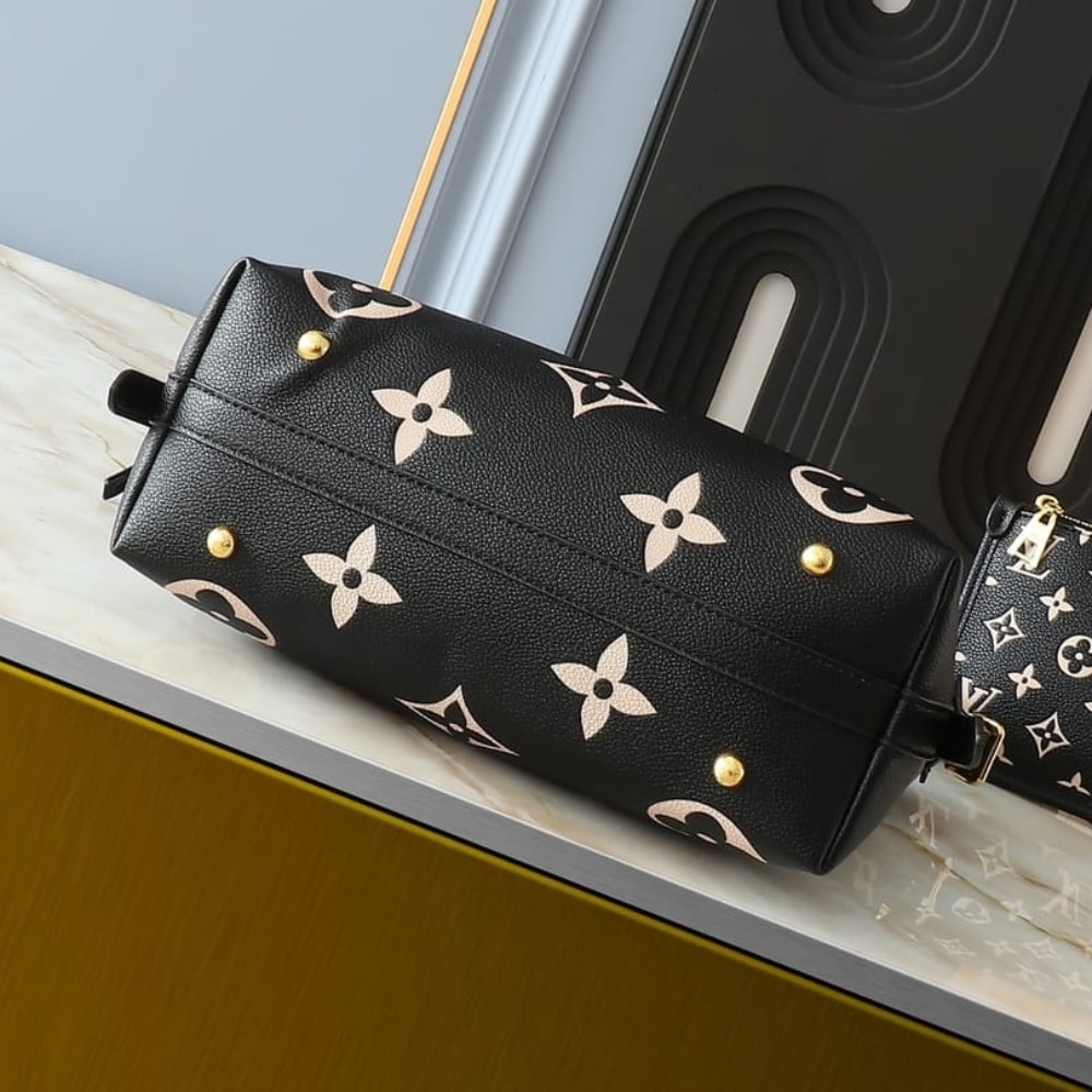 Louis Vuitton Carryall PM Bicolor Monogram Empreinte Black Beige 29Cm - Image 5