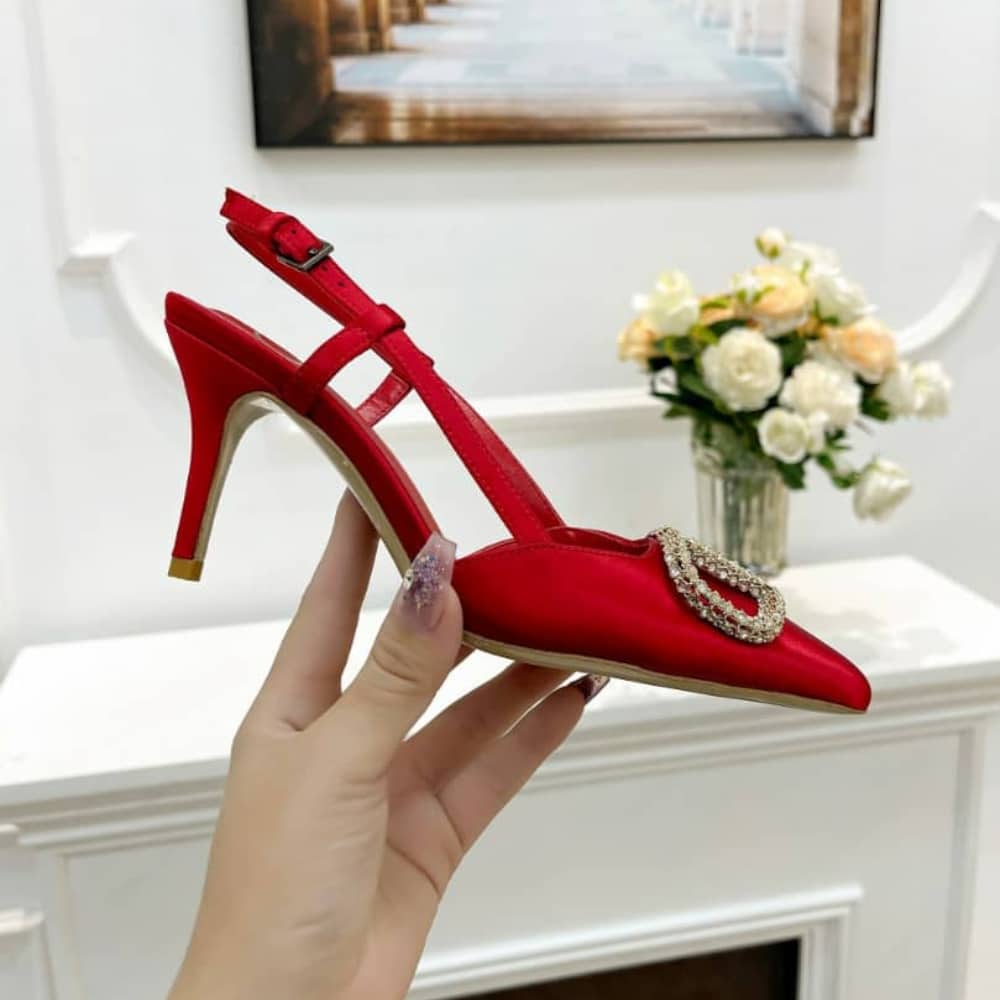 Valentino Garavani Vlogo Signature Patent Slingback Pump Red - Image 5
