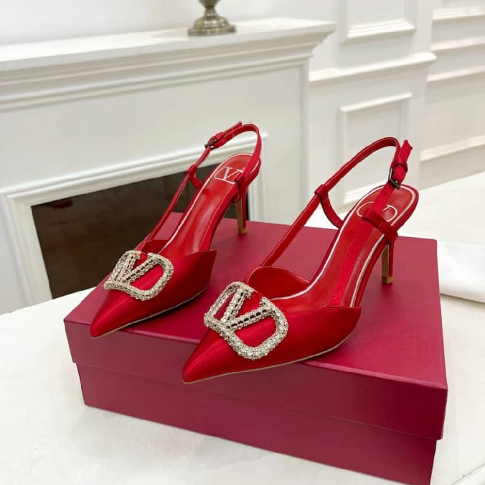 Valentino Garavani Vlogo Signature Patent Slingback Pump Red - Image 3