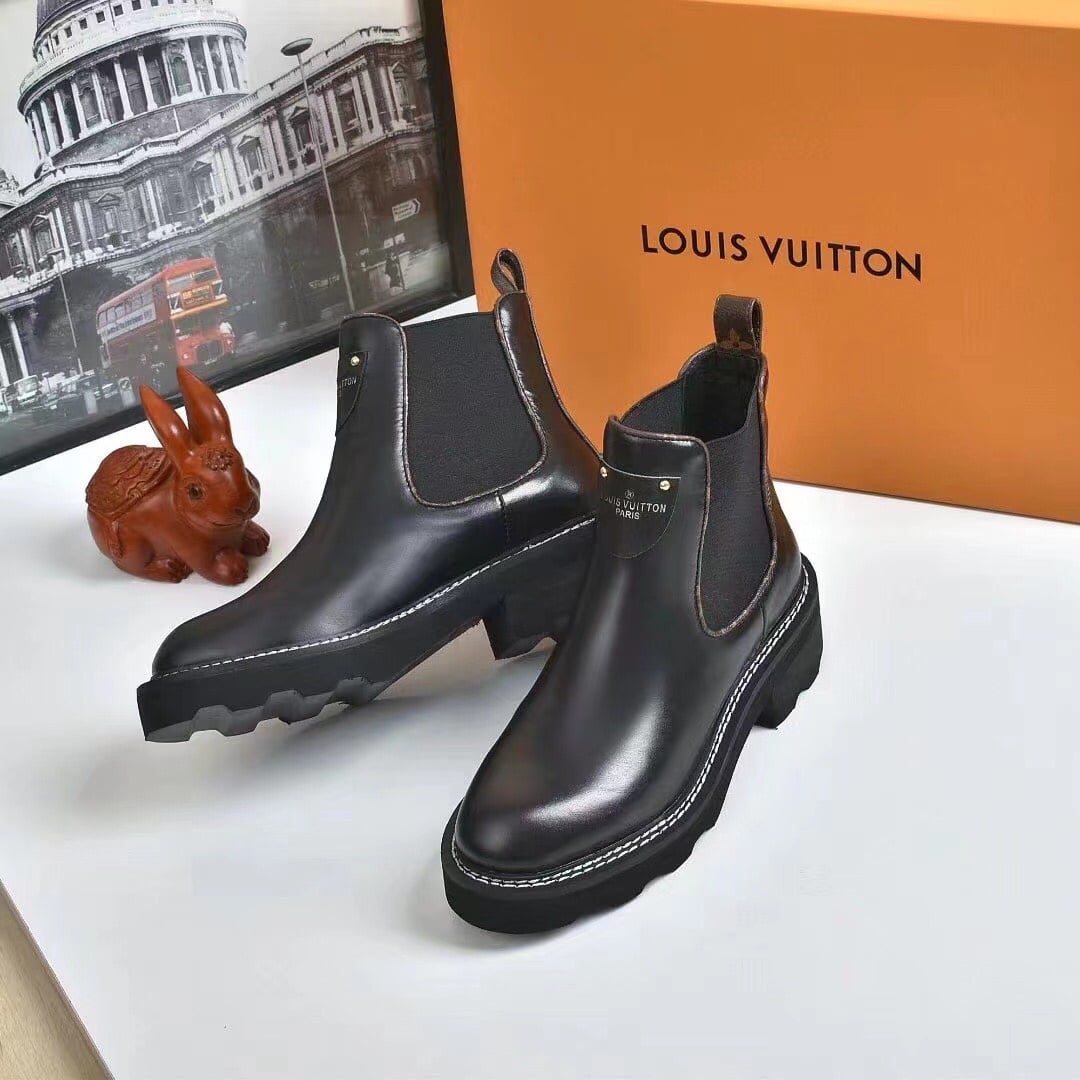 Louis Vuitton Lv Beaubourg Ankle Boots Smooth Leather Black 1A8949 - Image 2