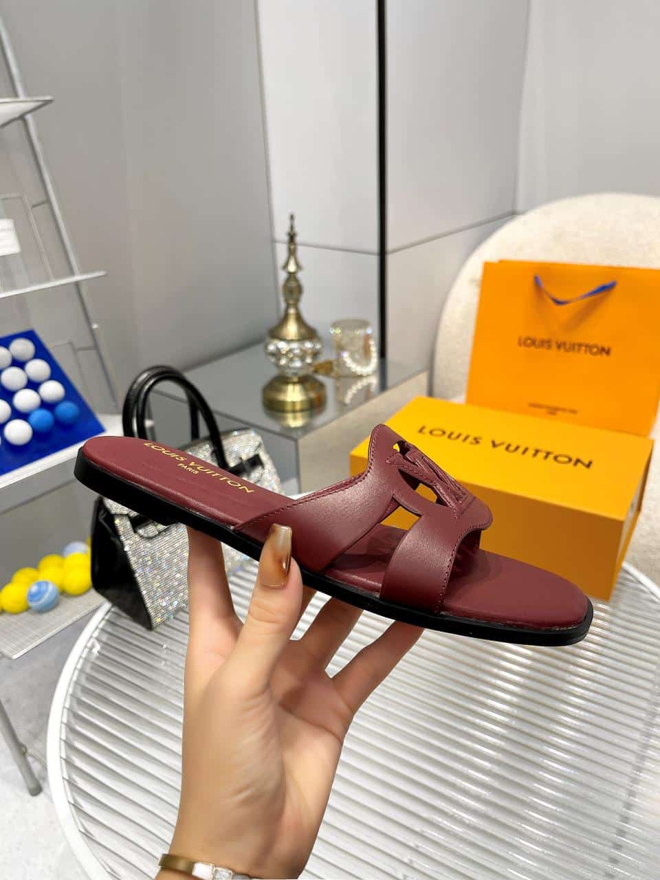 Louis Vuitton LV Isola Flat Mule Red 1ABP2W - Image 3