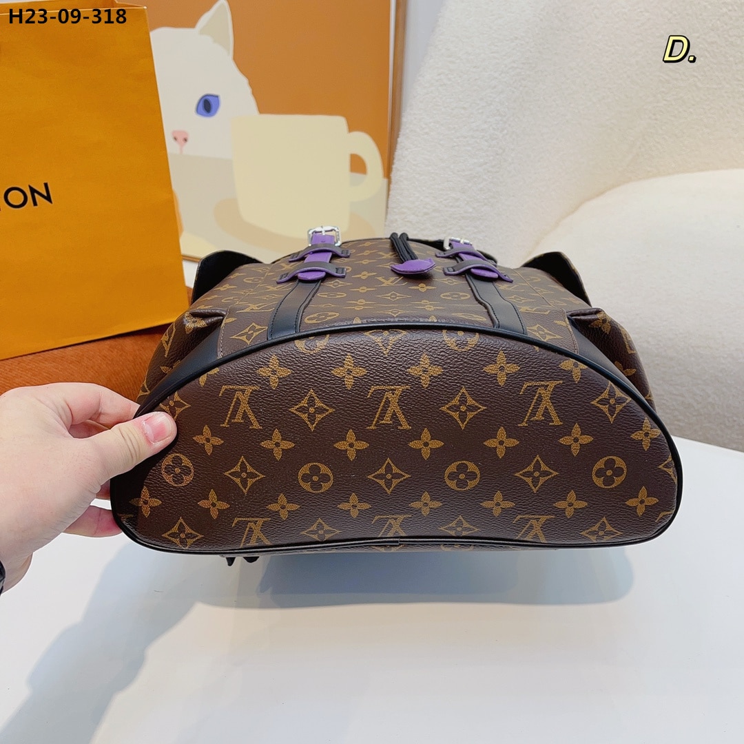 Louis Vuitton Christopher Backpack Monogram Macassar Canvas Brown And Purple 45Cm M46247 - Image 7