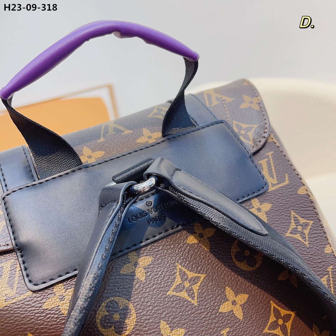 Louis Vuitton Christopher Backpack Monogram Macassar Canvas Brown And Purple 45Cm M46247 - Image 8