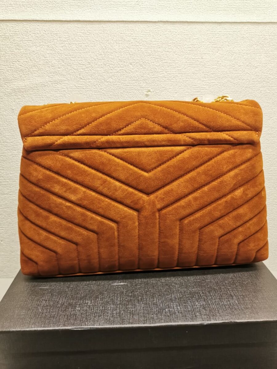 Alternative view of Saint Laurent Cinnamon Loulou Large Chain Bag In Suede Brown 31Cm