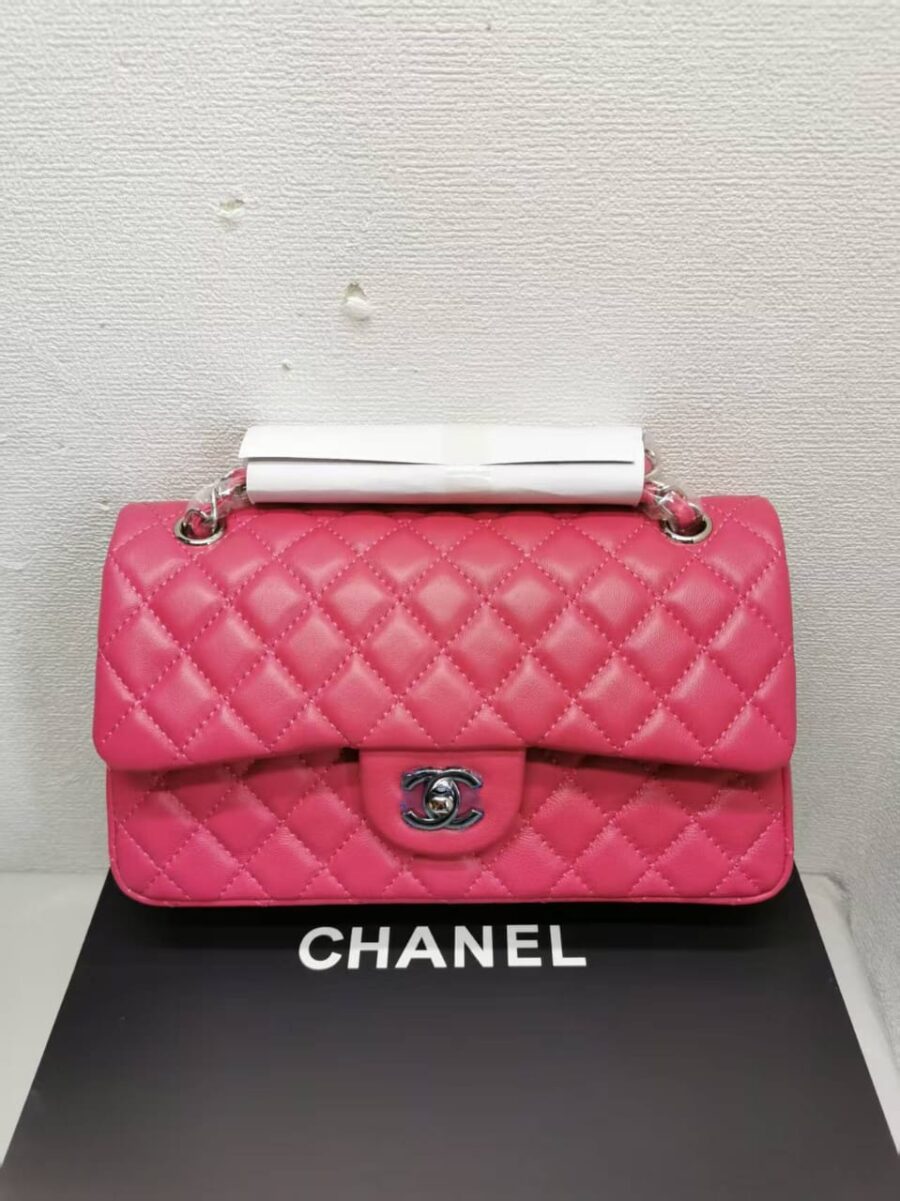 Alternative view of Chanel Classic Medium Flap Bag With Silver Hardware Dark Pink 25cm