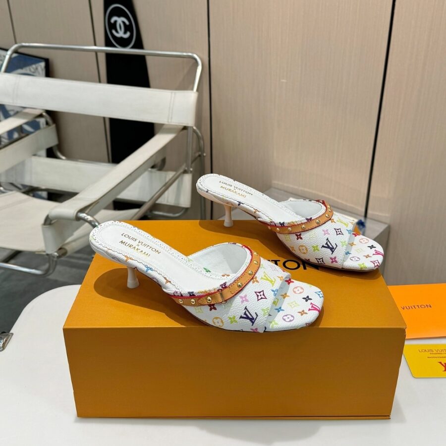 Alternative view of Louis Vuitton X Takashi Murakami 6am Mule White 1agwua
