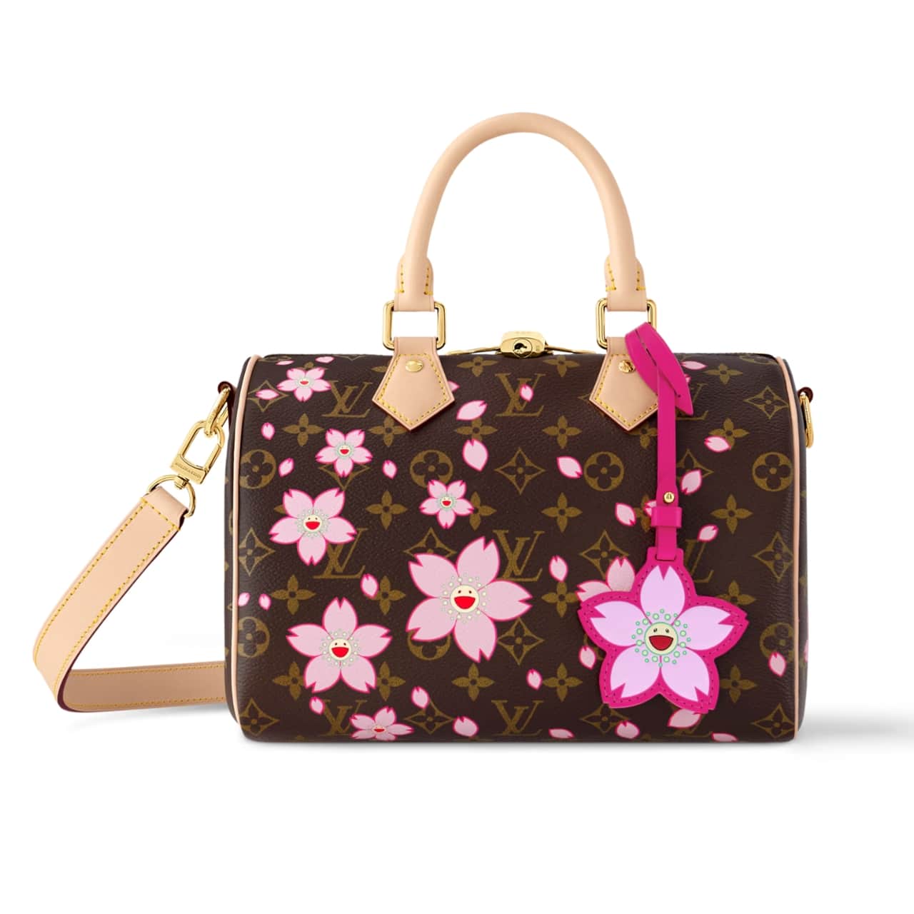Louis Vuitton X TM Speedy Bandoulière 25 Cherry Blossom Sakura Brown 25Cm M14174