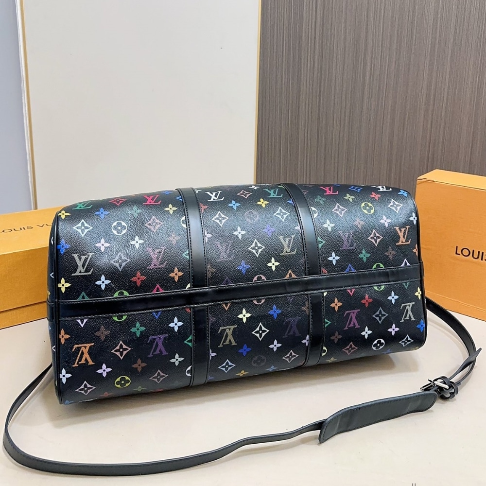 Louis Vuitton X Takashi Murakami Keepall Bandoulière 50 Multicolored Black 50Cm M13745 - Image 5