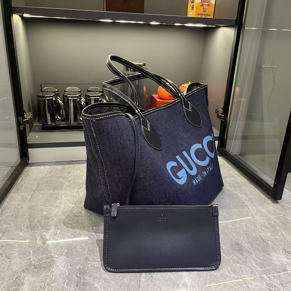 Gucci Totissima Medium Reversible Tote Denim Dark Blue 30Cm 820481 FAD3J 8441 - Image 3