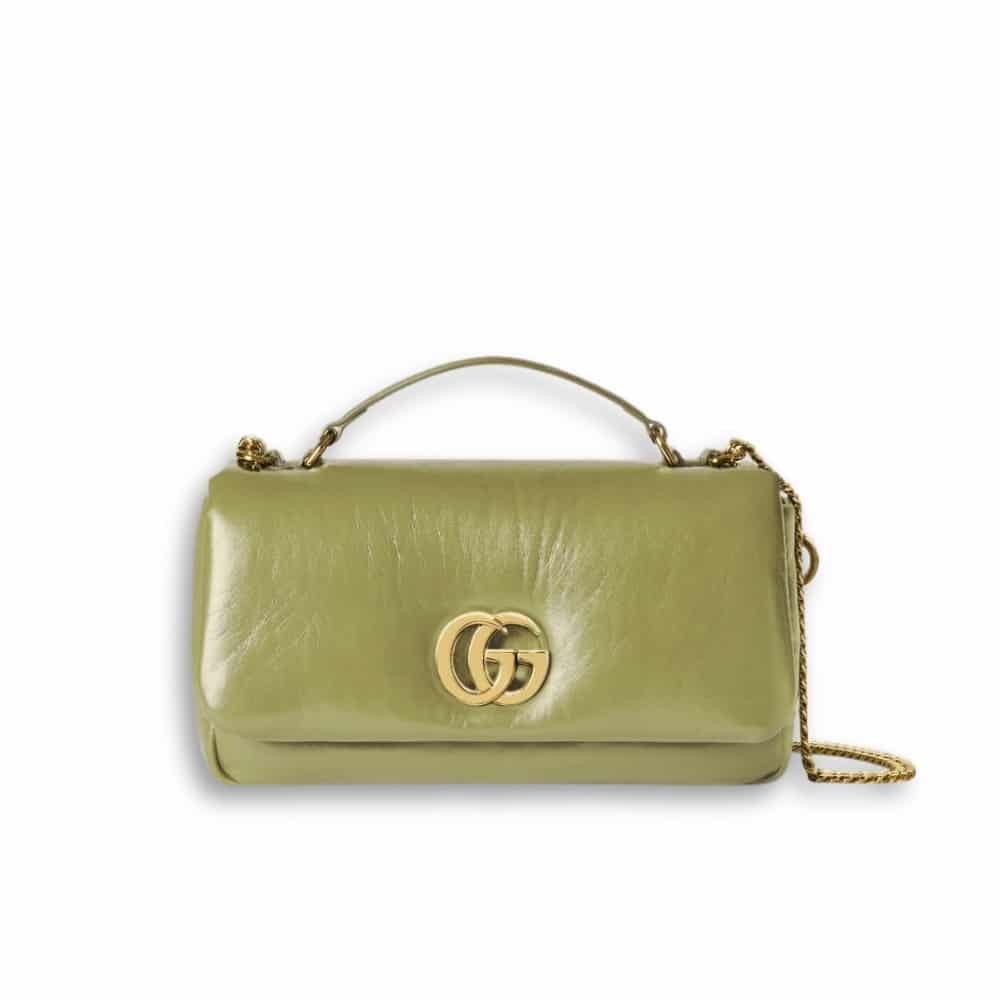 Gucci GG Milano Mini Top Handle Bag Olive Green 21Cm 806017 AAD5X 3037