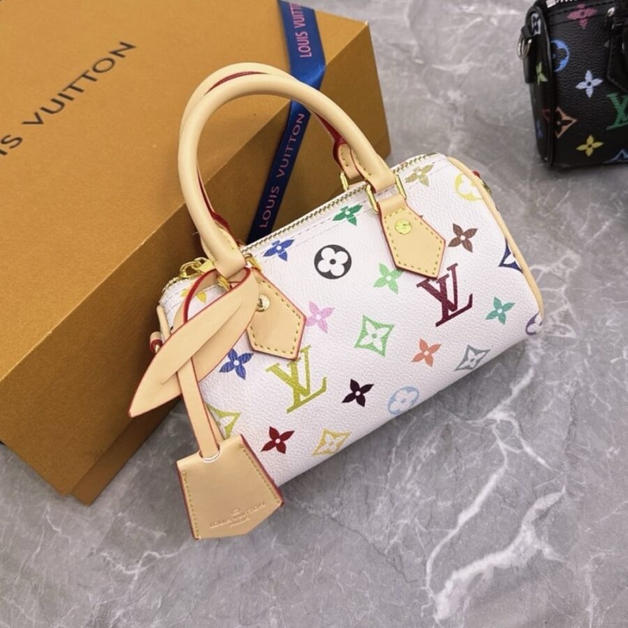 Alternative view of Louis Vuitton X Takashi Murakami Nano Speedy White Multicolored 16cm M13391