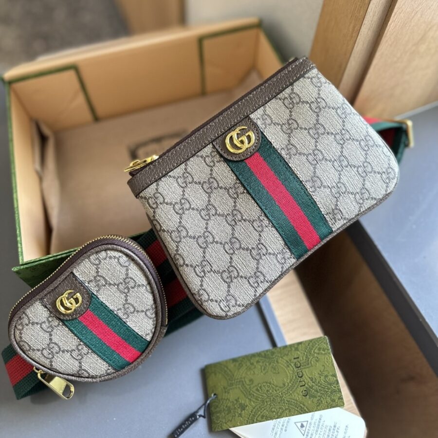 Alternative view of Gucci Ophidia Heart Utility Belt Beige Ebony Gg Supreme 20cm 698805 96iwg 8745gg