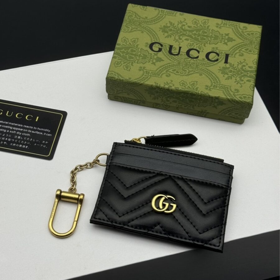 Alternative view of Gucci Gg Marmont Keychain Wallet Black 10cm