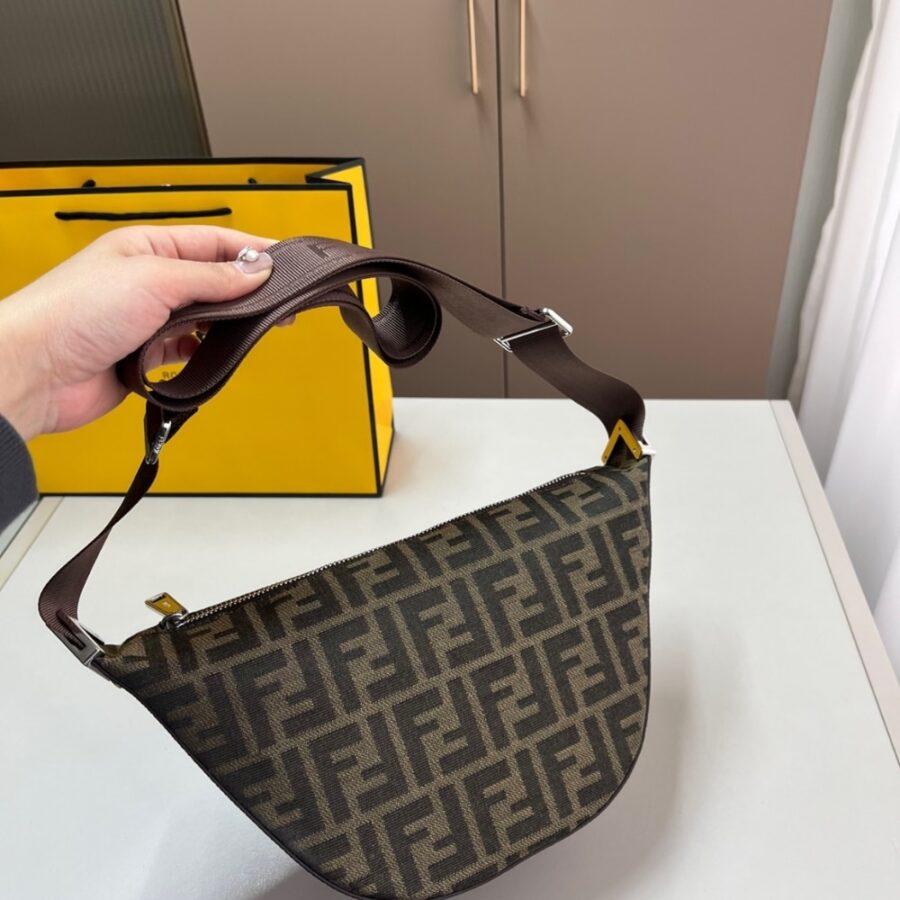 Alternative view of Fendi FF Jacquard Melon Small Brown 24Cm 7VA635ASIQF19KW