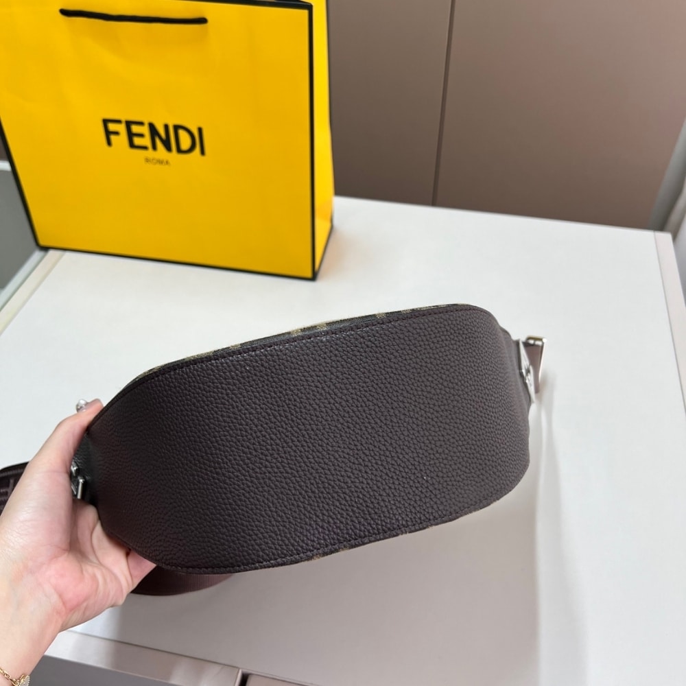 Fendi FF Jacquard Melon Small Brown 24Cm 7VA635ASIQF19KW - Image 5