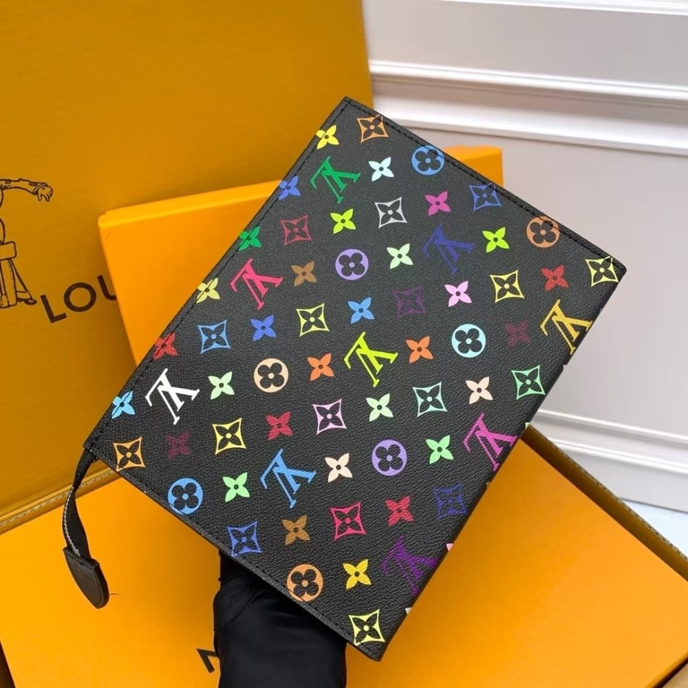 Louis Vuitton X Murakami Toiletry Pouch Monogram Black 25Cm M13746 - Image 4
