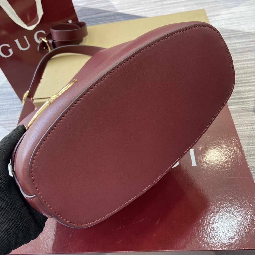 Gucci 73 Small Bucket Bag Rosso Ancora Red Smooth Leather 20Cm 833665 AAEC2 6207 - Image 4