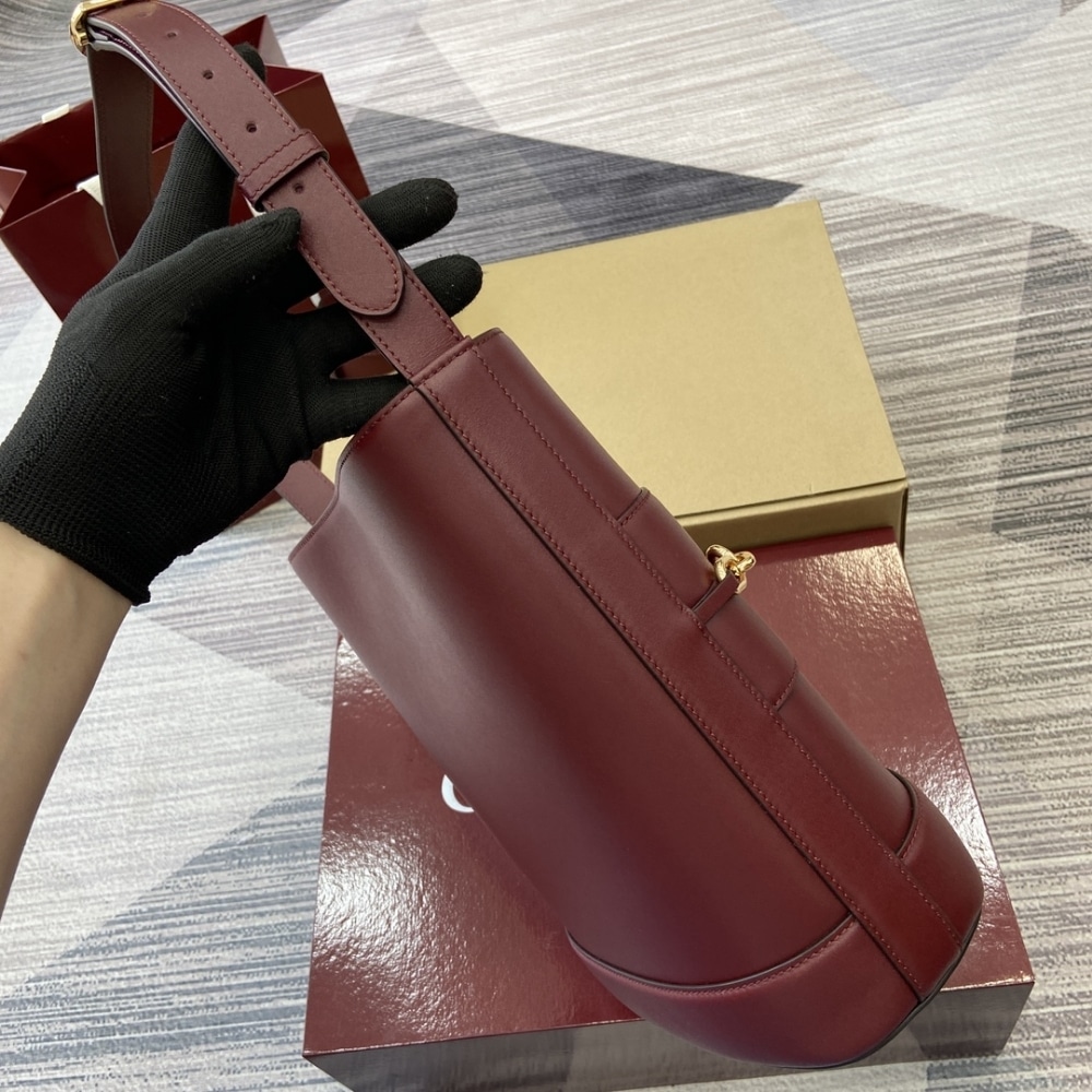 Gucci 73 Small Bucket Bag Rosso Ancora Red Smooth Leather 20Cm 833665 AAEC2 6207 - Image 9