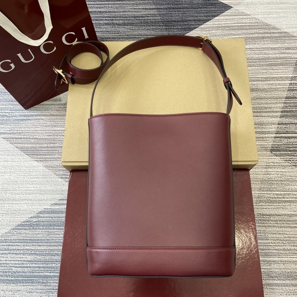 Gucci 73 Small Bucket Bag Rosso Ancora Red Smooth Leather 20Cm 833665 AAEC2 6207 - Image 10