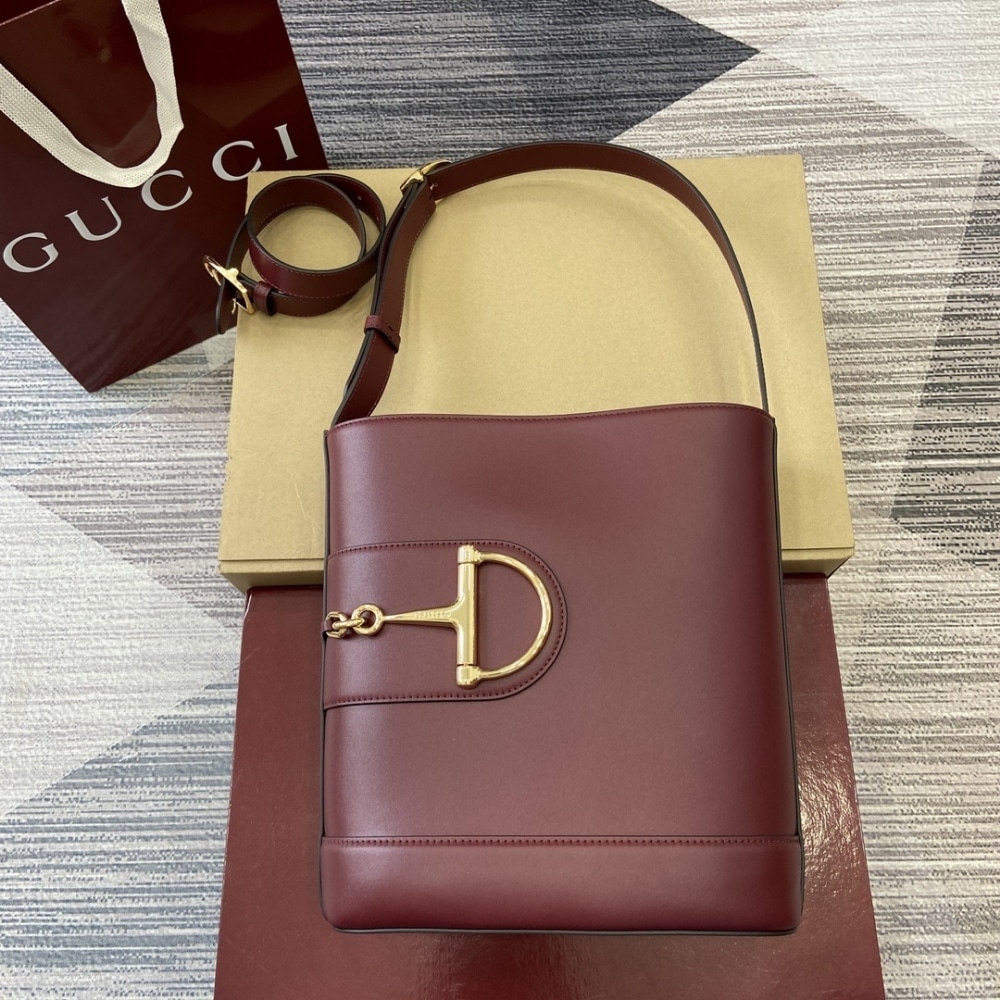 Gucci 73 Small Bucket Bag Rosso Ancora Red Smooth Leather 20Cm 833665 AAEC2 6207 - Image 2