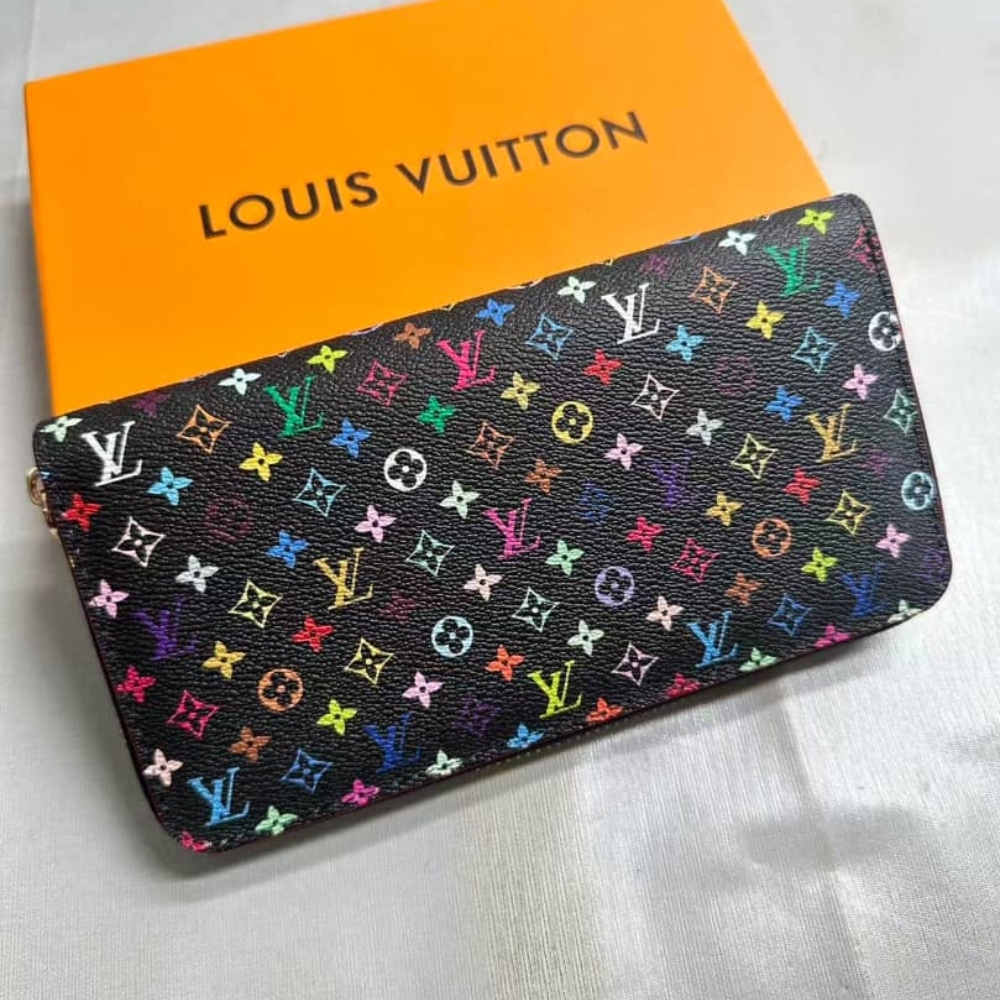 Louis Vuitton X Takashi Murakami Zippy Wallet Black Multicolored 19cm - Image 3
