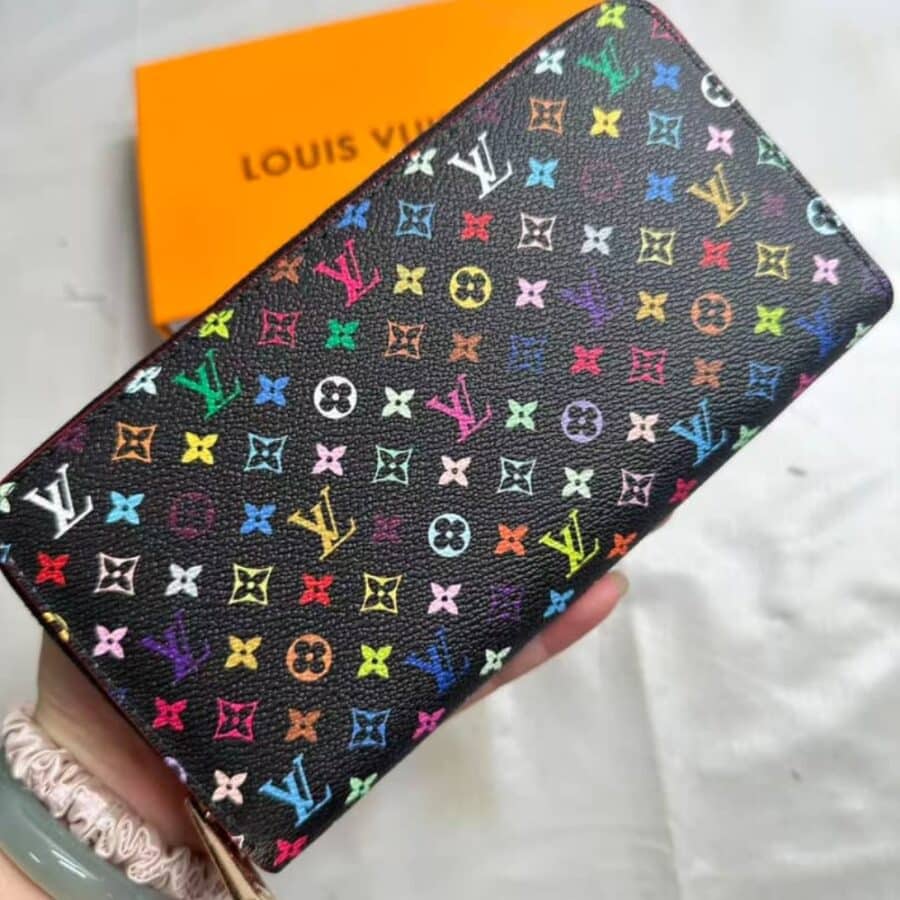 Alternative view of Louis Vuitton X Takashi Murakami Zippy Wallet Black Multicolored 19cm