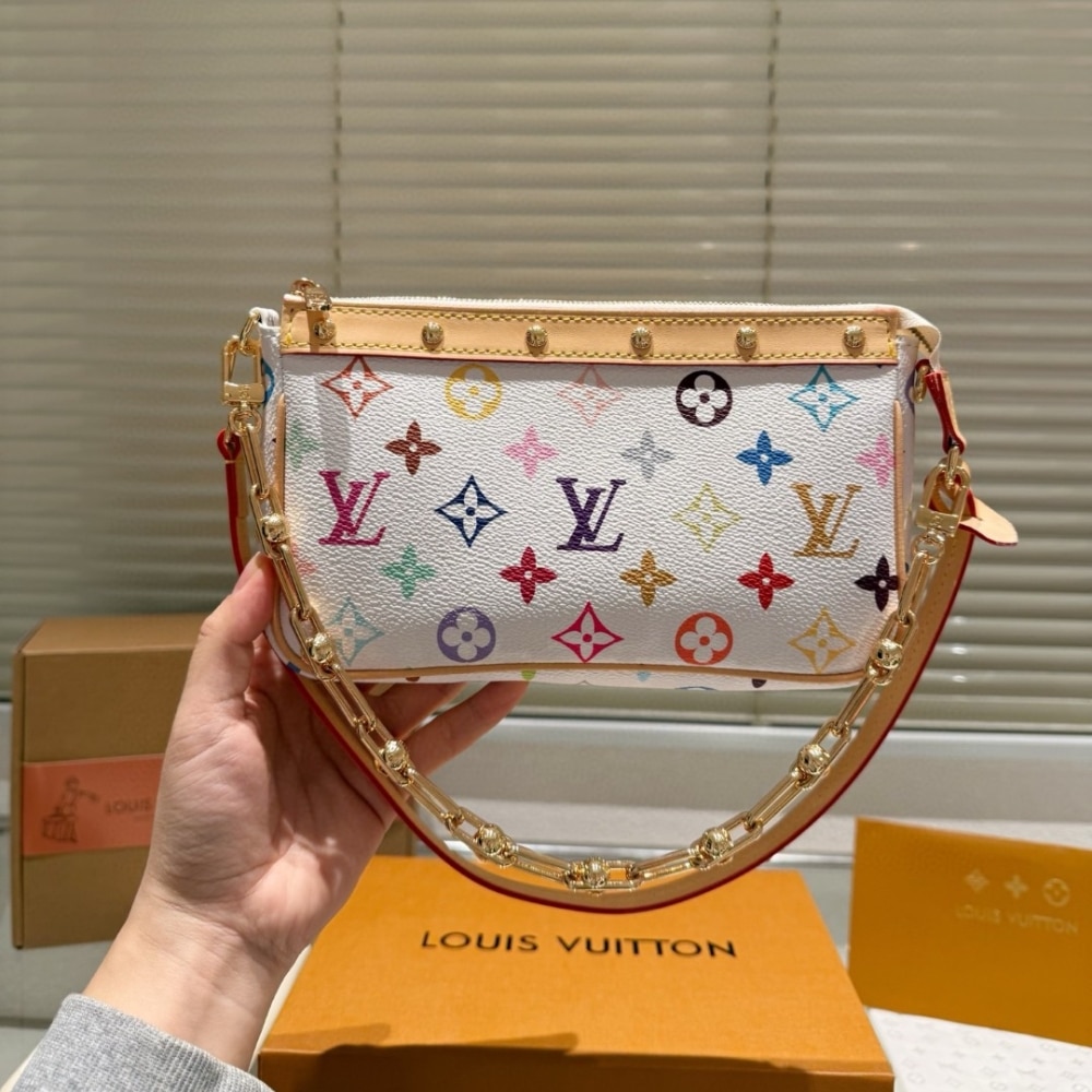 Louis Vuitton X Takashi Murakami Pochette Accessoires Multicolore White 22Cm M13404 - Image 9