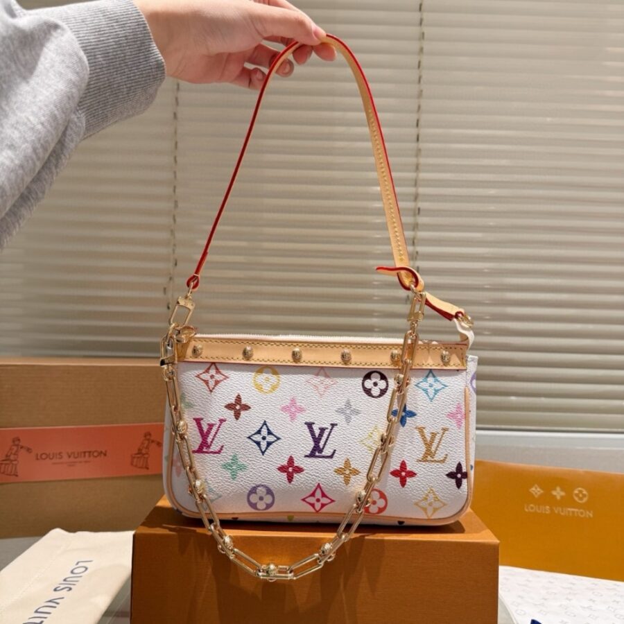 Alternative view of Louis Vuitton X Takashi Murakami Pochette Accessoires Multicolore White 22Cm M13404