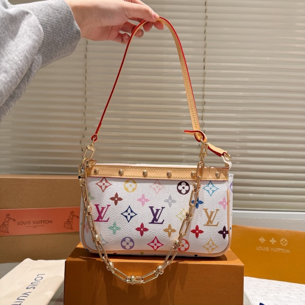 Louis Vuitton X Takashi Murakami Pochette Accessoires Multicolore White 22Cm M13404 - Image 2
