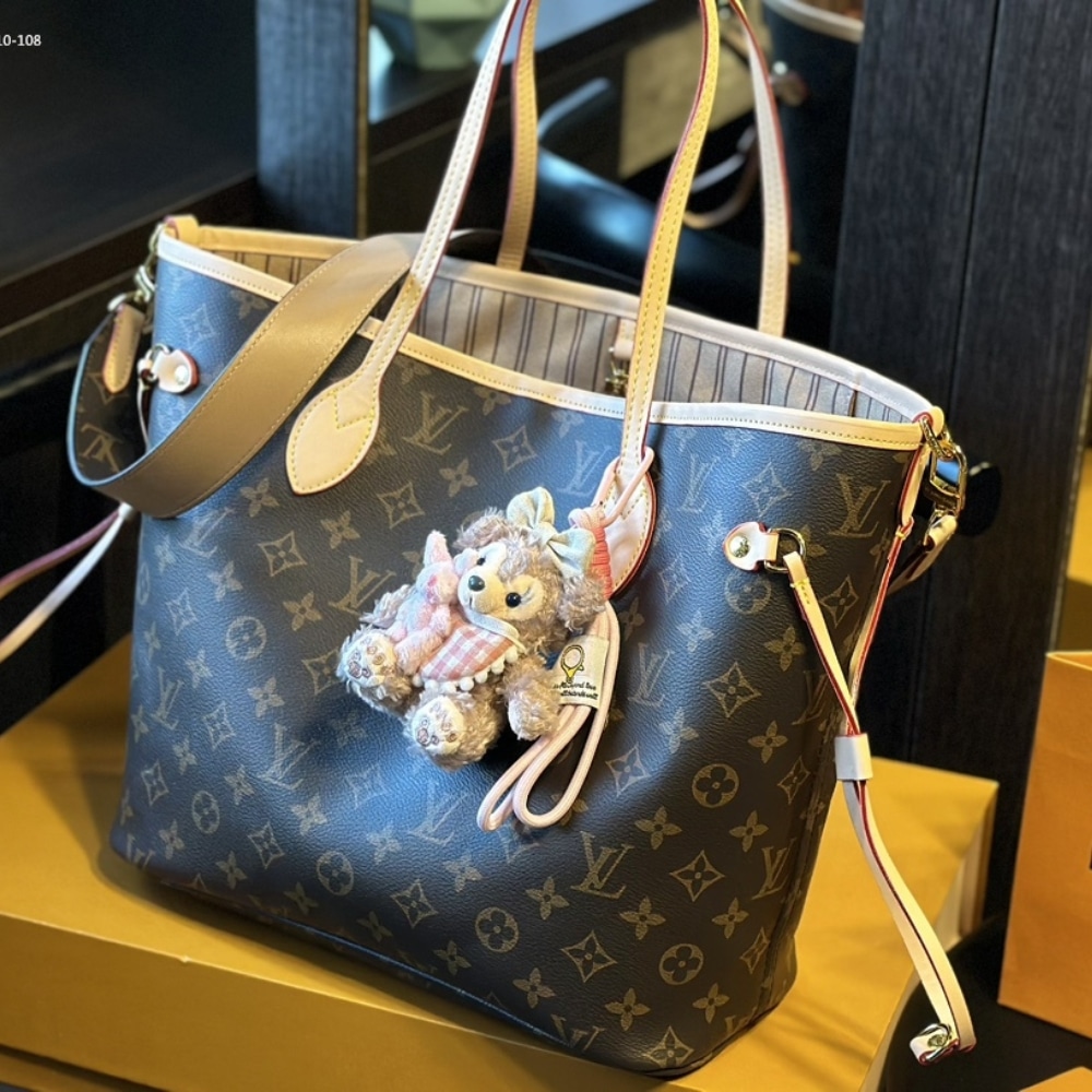 Louis Vuitton Neverfull Bandoulière Inside Out MM Beige 31cm M11948 - Image 6