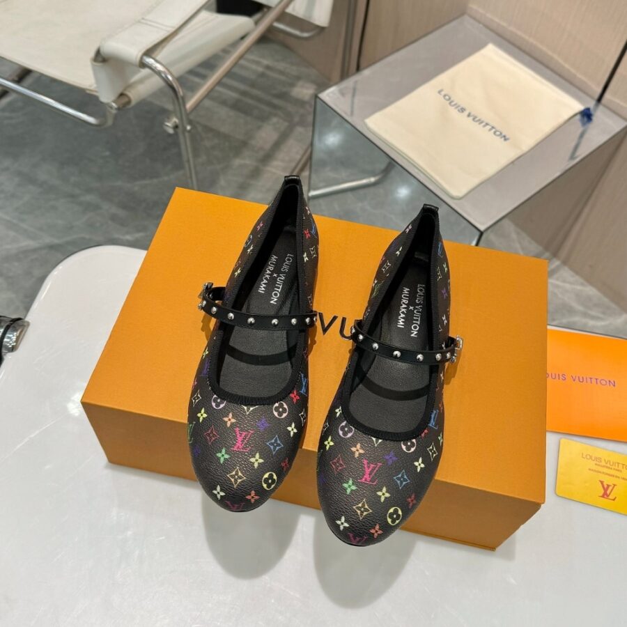 Alternative view of Louis Vuitton X Takashi Murakami Romy Flat Ballerina Black 1agvc3